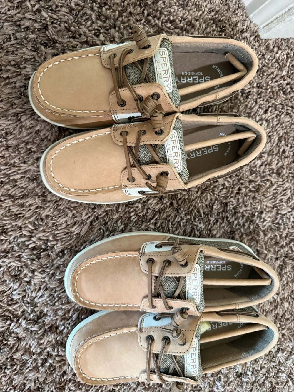Sperry Kids Moccasin Boat Shoes in Tan